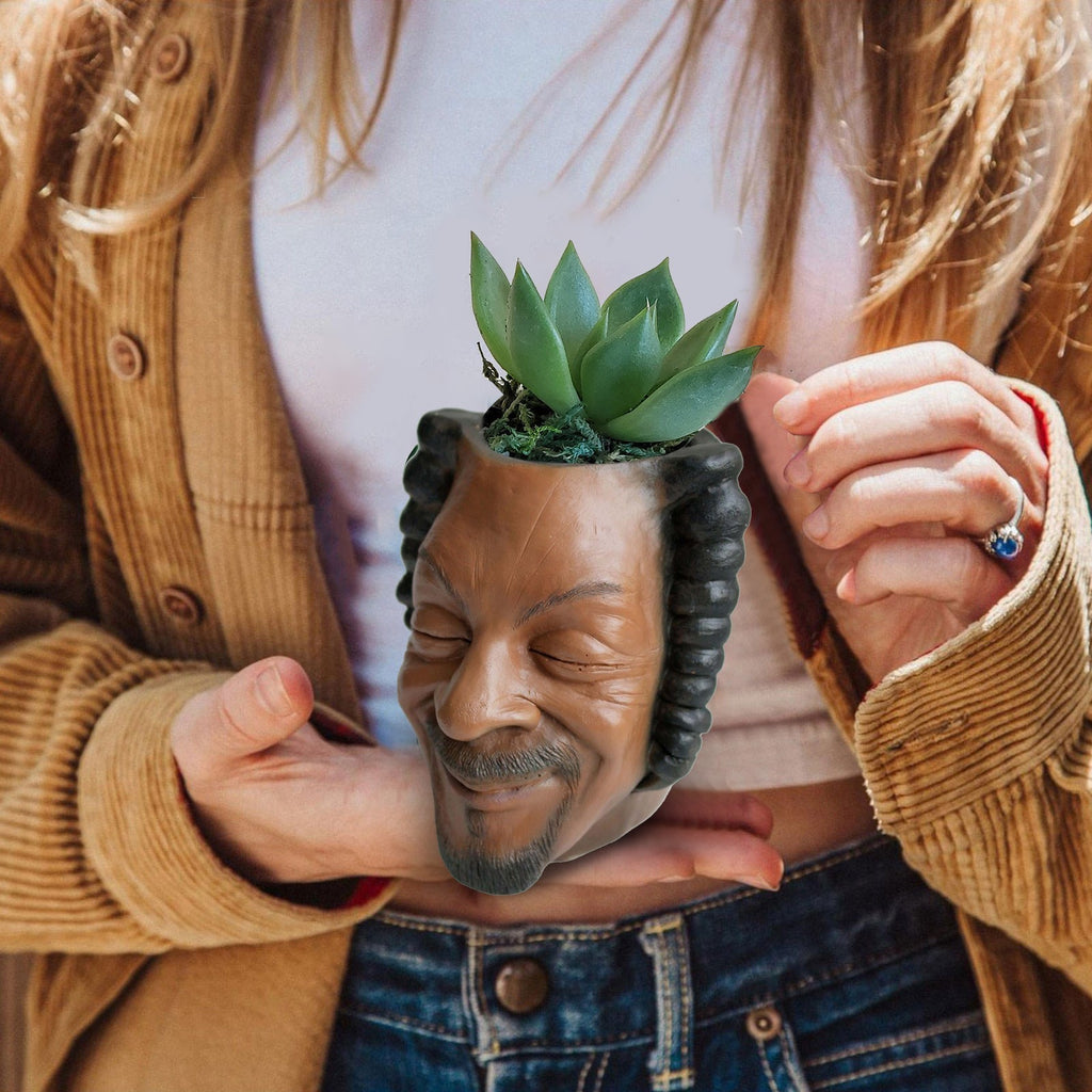 Hip Hop Portrait Personality Succulent Potted Office Home Desktop Pen Holder Storage Small Ornaments