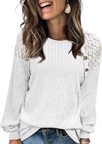European And American Lace Patchwork Raglan Sleeves