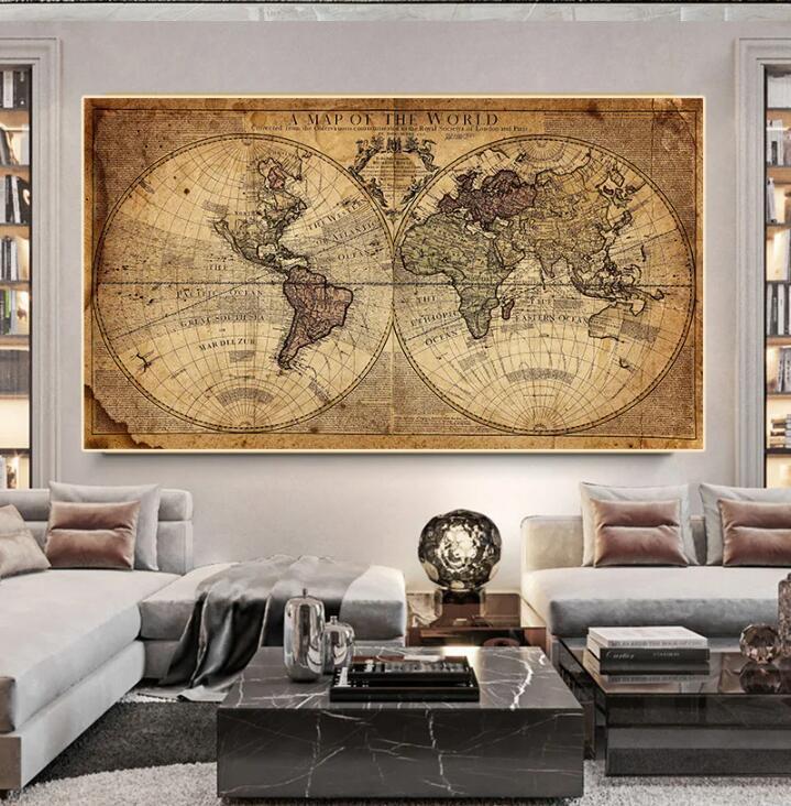 Canvas Earth Painting Living Room Poster Decoration