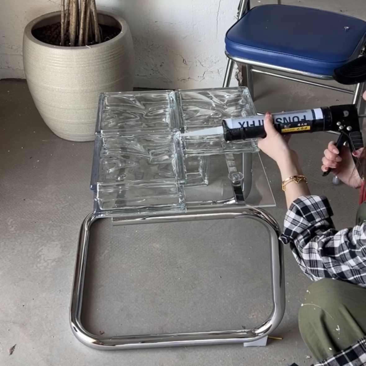 Glass Bricks Coffee Table Diy Material Package Handmade Crystal Brick Coffee Table