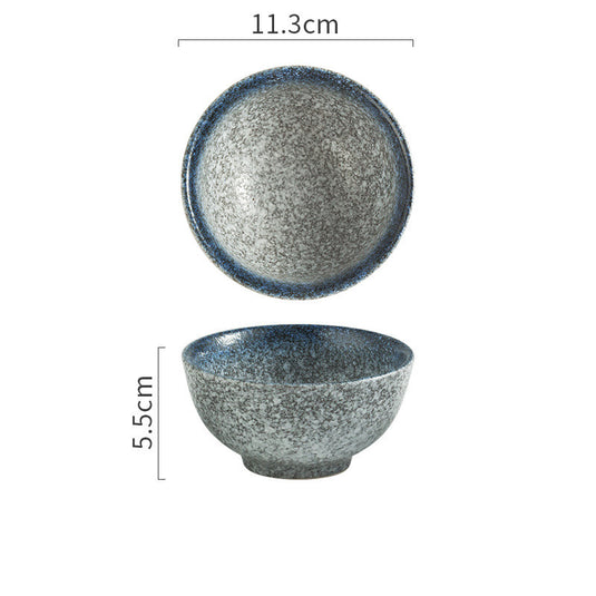 Japanese Bowl 4.5 Rice Bowl Ceramic  Small  Rice Bowl Soup Restaurant Spoon Plate Tableware Set