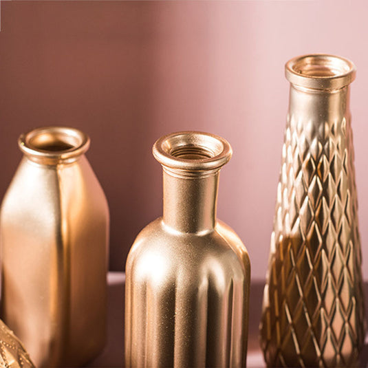 Elegant Golden Nordic Gilded Glass Vase - Perfect for Modern Home Décor