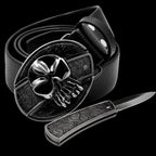 RANGER'S Multifunctional Cowboy & Cowgirl Country Leather Belt with Hidden Knife - Men & Women Smooth Buckle