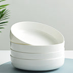 Household Pure White Simple Bone China Tableware Plate
