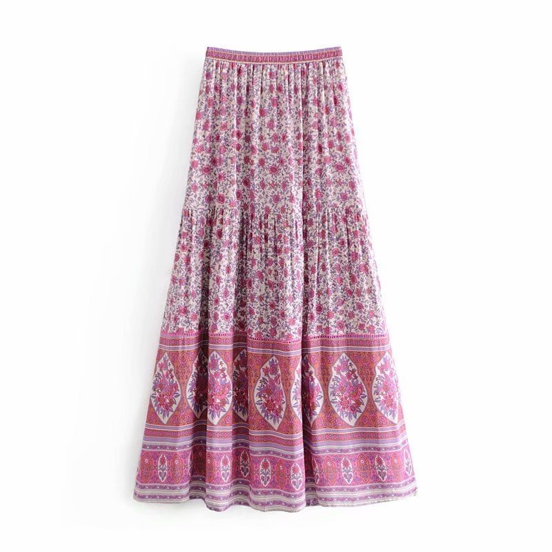 Printed hem lace skirt