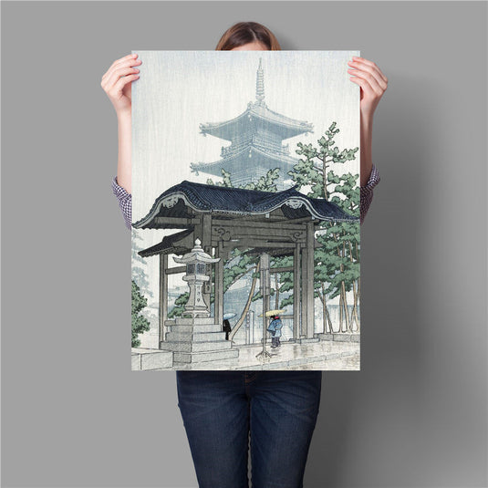 Vintage Japanese Samurai Landscape Geisha Wall Art Canvas Print Retro Frameless Poster for Living Room Decor
