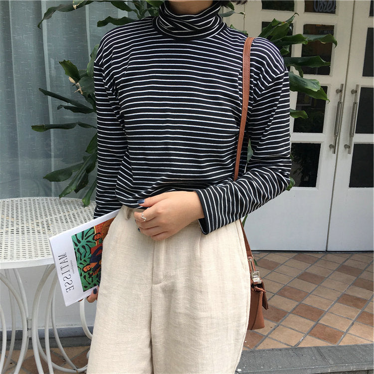 Women's Long-sleeved Hong Kong Style All-matching Top