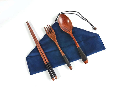 4PCS Japanese Wooden Spoon Chopsticks Tableware Set - Grand Goldman