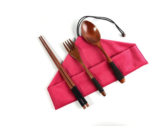 4PCS Japanese Wooden Spoon Chopsticks Tableware Set - Grand Goldman