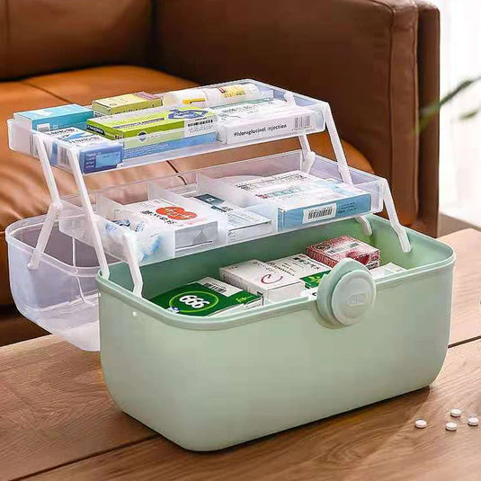 MEDBOX™ #1 Large Capacity Family Medicine Organizer Box Portable First Aid Kit Medicine Storage Boxes Organizers for Home & Office