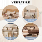 4 Pack Storage Baskets for Organizing, Woven Baskets for Shelves - Perfect for Toys, Books, Towels, and Clothes, Durable Gift Basket Bins Toy Storage, 12.7''Lx9''Wx7.8''H, Brown & White - Grand Goldman