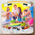 4 Pcs 4 Gallon Galvanized Metal Ice Buckets Beverage Tubs for Parties Large Drink Tin Bins for Beer Wine Champagne Cocktail Cooler for Christmas Halloween Bar (Silver,Classic) - Grand Goldman