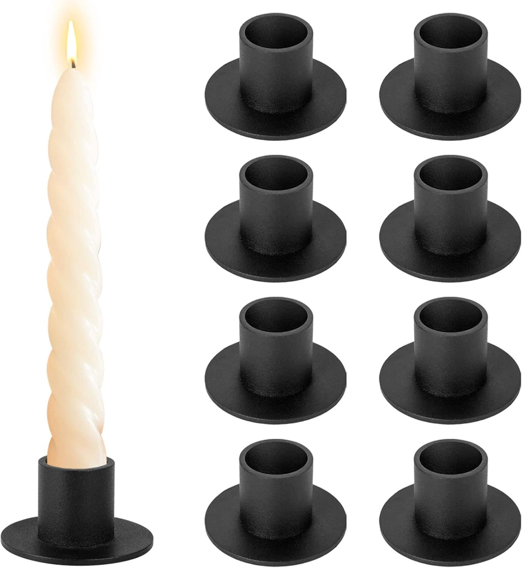 4 Pcs Black Candle Holders Retro Candlestick Holder Farmhouse Decor for Home Wedding Party Anniversary Housewarming Gifts for Women Men - Grand Goldman