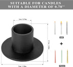 4 Pcs Black Candle Holders Retro Candlestick Holder Farmhouse Decor for Home Wedding Party Anniversary Housewarming Gifts for Women Men - Grand Goldman