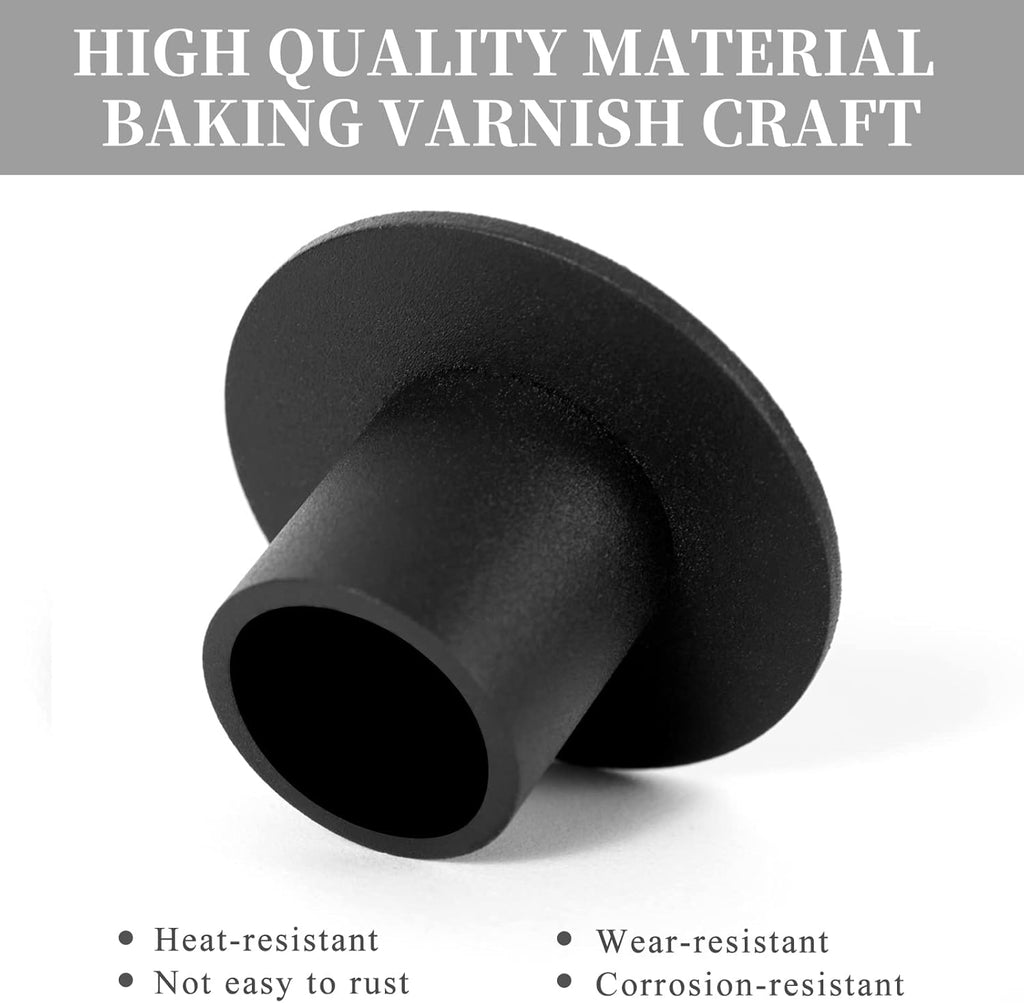 4 Pcs Black Candle Holders Retro Candlestick Holder Farmhouse Decor for Home Wedding Party Anniversary Housewarming Gifts for Women Men - Grand Goldman