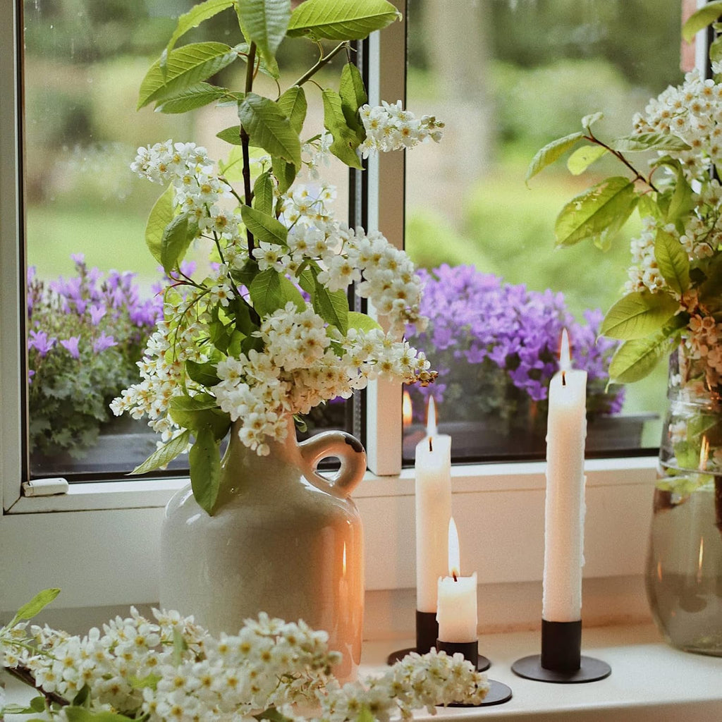 4 Pcs Black Candle Holders Retro Candlestick Holder Farmhouse Decor for Home Wedding Party Anniversary Housewarming Gifts for Women Men - Grand Goldman