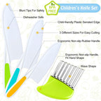 4 Pcs Kids Knife Set, Nylon Kitchen Knife with Crinkle Cutter, Serrated Edges Plastic Toddler Chef Knife for Real Cooking & Cutting Fruit Bread - Grand Goldman
