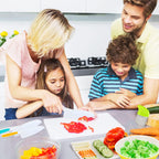 4 Pcs Kids Knife Set, Nylon Kitchen Knife with Crinkle Cutter, Serrated Edges Plastic Toddler Chef Knife for Real Cooking & Cutting Fruit Bread - Grand Goldman