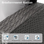 4 Piece Patio Furniture Sets, All-Weather Wicker Conversation Sets, Outdoor Rattan Sectional Sofa Chair with Cushions and Coffee Table for Balcony, Garden, Backyard, Brown - Grand Goldman