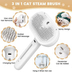 POPPER'S Pet Steam Spray Grooming Comb for Cats and Dogs – Hair Remover & Dematting Brush