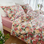 Small Floral Gentle Girl Heart Bedding Set Of Four