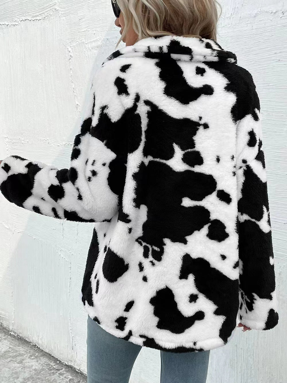 Leisure Button Double-sided Plush Jacket For Women
