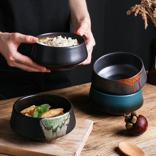 Japanese Special Ceramic  Black Single Bowl