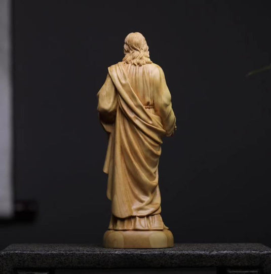 Small Leaf Boxwood Carving Jesus Ornaments Chinese Style Wood
