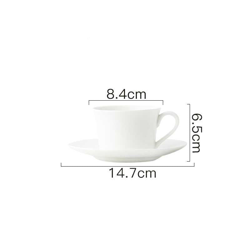 Coffee Cup And Saucer Simple White European Style Bone China