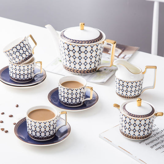 Bone China Coffee Cup And Saucer Set Ceramic Tea Set Afternoon Tea Red Tea Cup