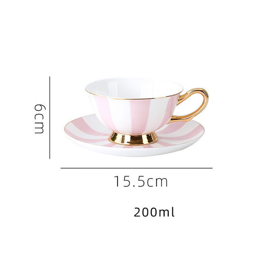 Bone China Coffee Cup Afternoon Tea Red Tea Cup Saucer Glass Water Stove Base