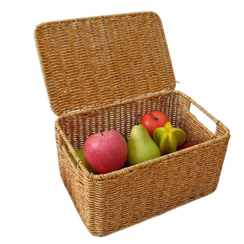 Rattan Storage Basket Finishing With Lid