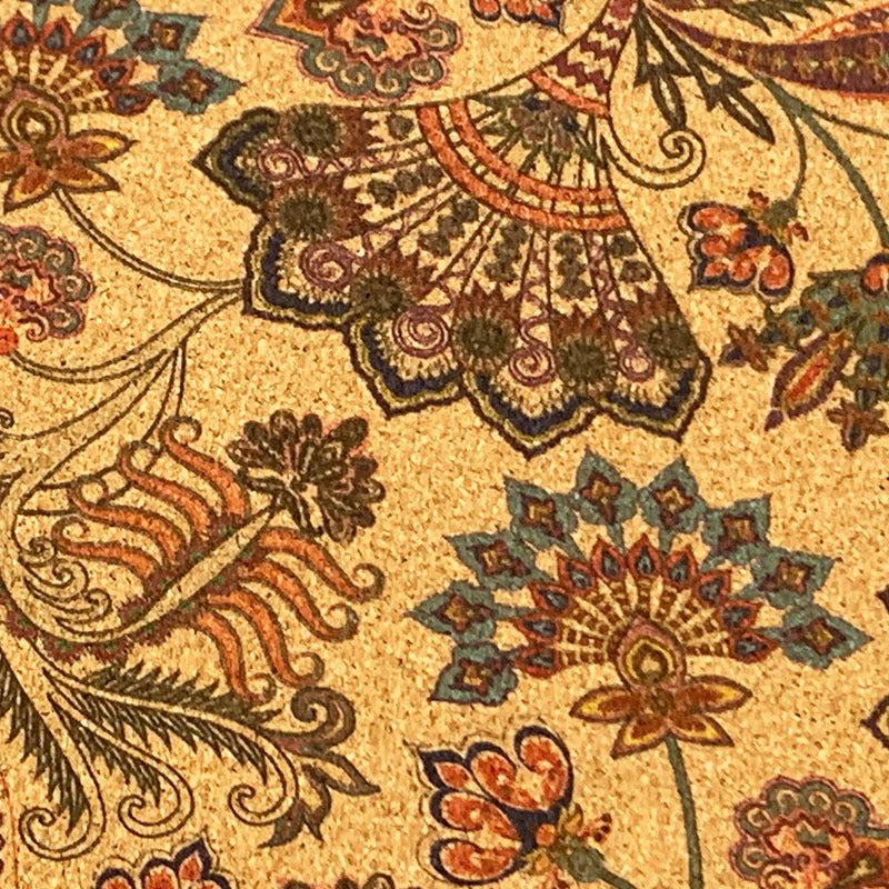 Portuguese Natural Cork Leather Floral Floral Carpet Cushion Tablecloth