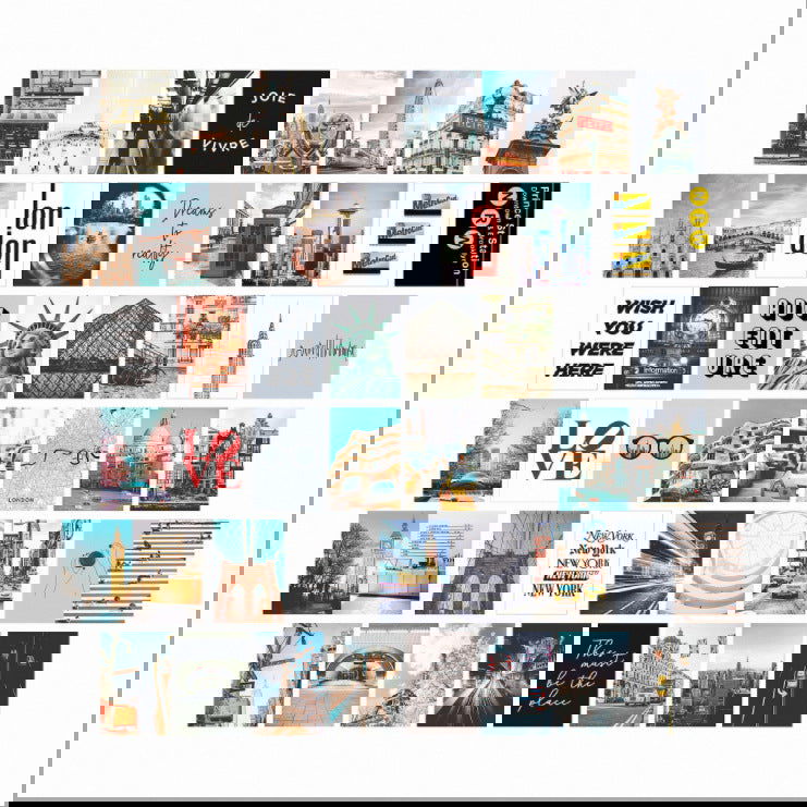 50 Poster Postcard Room Decor Paintings - Grand Goldman