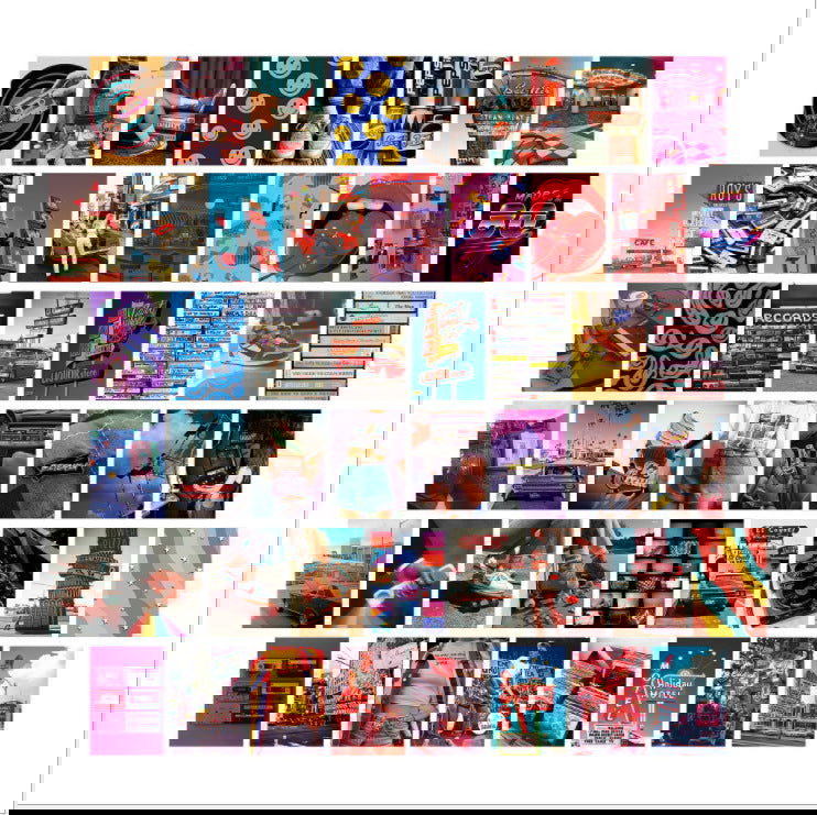 50 Poster Postcard Room Decor Paintings - Grand Goldman