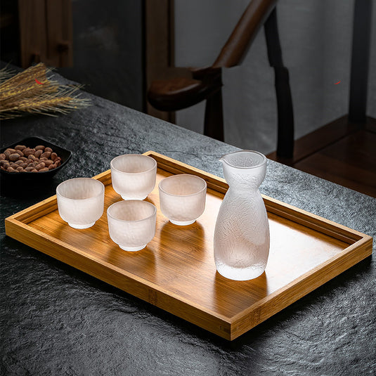 Ensemble de pichets à saké givrés de style japonais, ustensiles à boire en verre