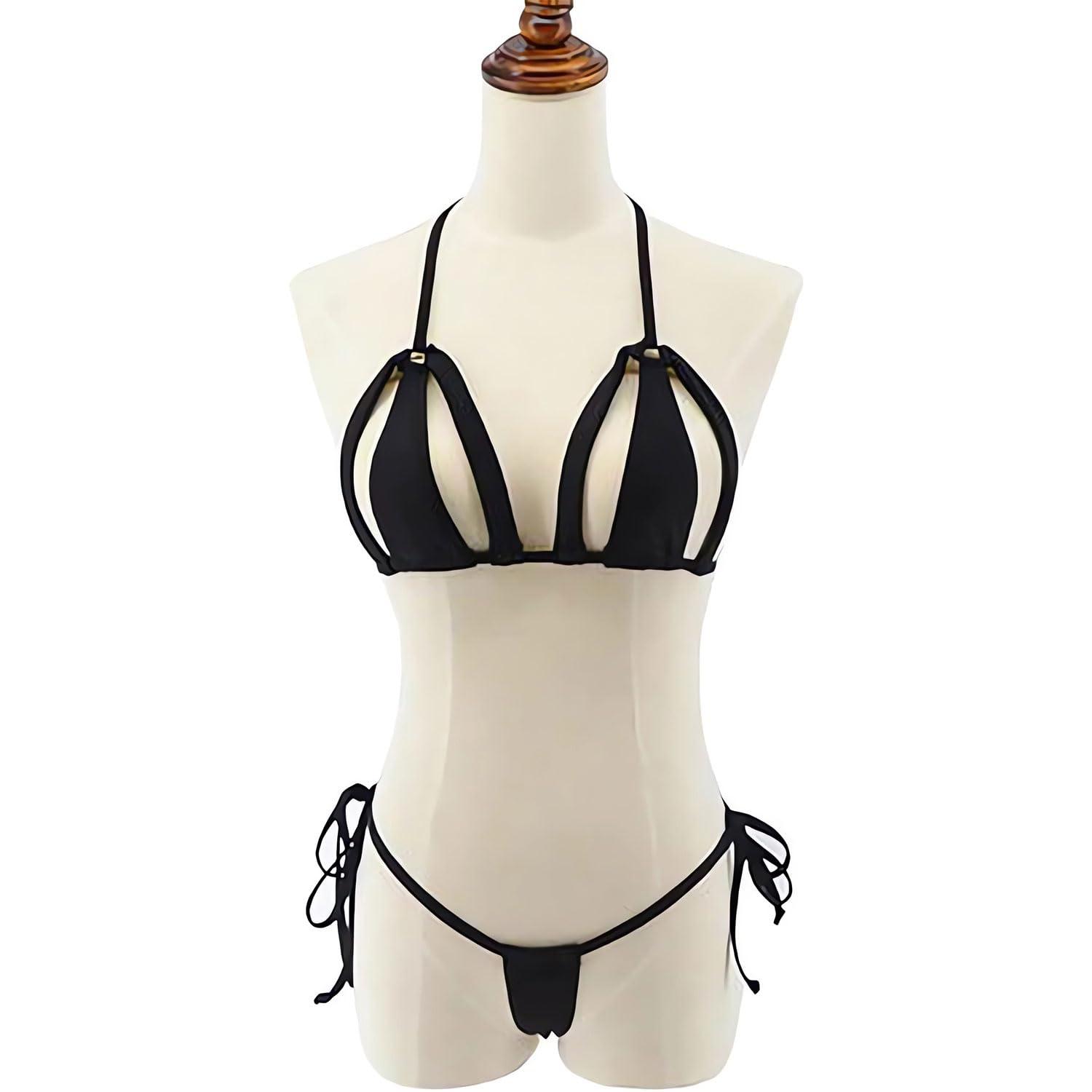 Микро бикини, сексуальные стринги-танга купальник для женщин, милые горячие мини крошечные бикини, приватная пляжная одежда черного цвета