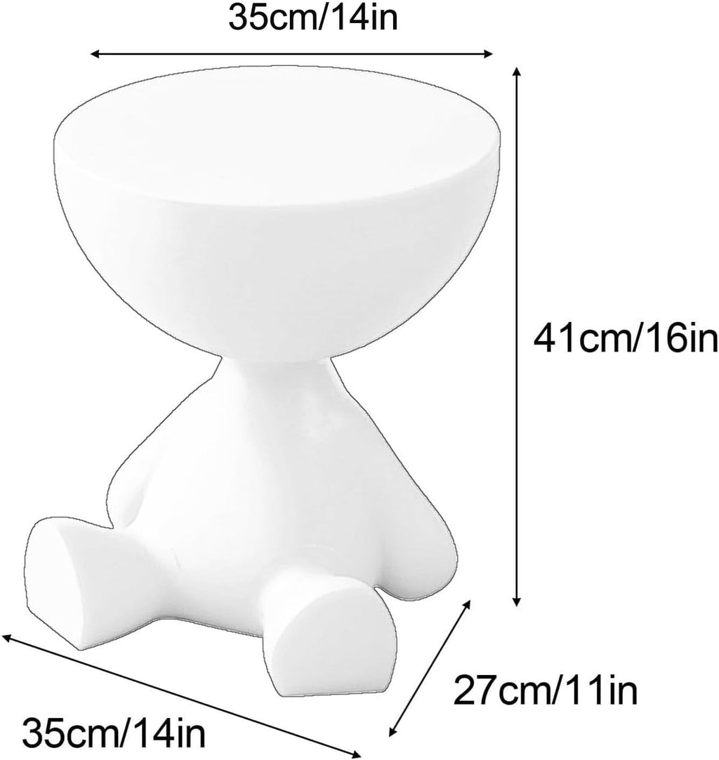 Side Table, Circle Coffee Table, Nightstand, Small End Table Accent Living Room Bedroom Balcony Office, Bedside Home Decor for Living Room, Bedroom, Small Spaces, Easy Assembly (Green)