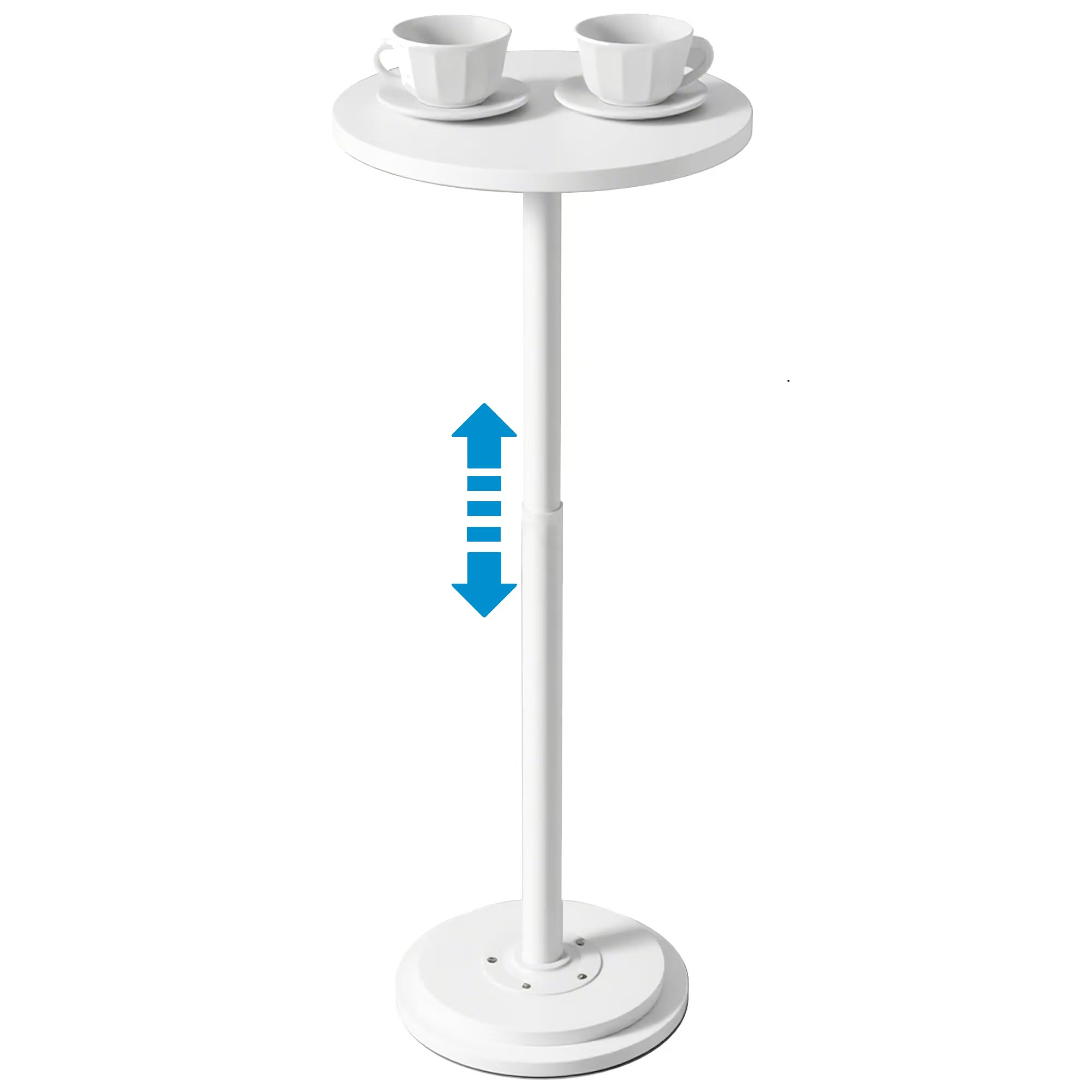 2Pack Drink Table, Small Side Table with Adjustable Height & Heavy-Duty Design, Pedestal Martini Tables for Small Spaces, Sofa Couch, Living Room, Bedroom, Supports up to 88 lbs, Rustic Brown