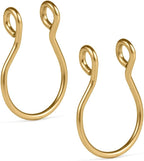 Ruifan 316L Surgical Steel Tribal Fake Faux Clip On Septum Nose Hoop Ring Body Jewelry Piercing Unisex 20 Gauge 5/16"(8mm) 2-6PCS