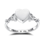 Heart Cremation Ring for Ashes: 925 Sterling Silver Forever in My Heart Carved Urn Keepake Rings Memorial Jewelry for Women Men