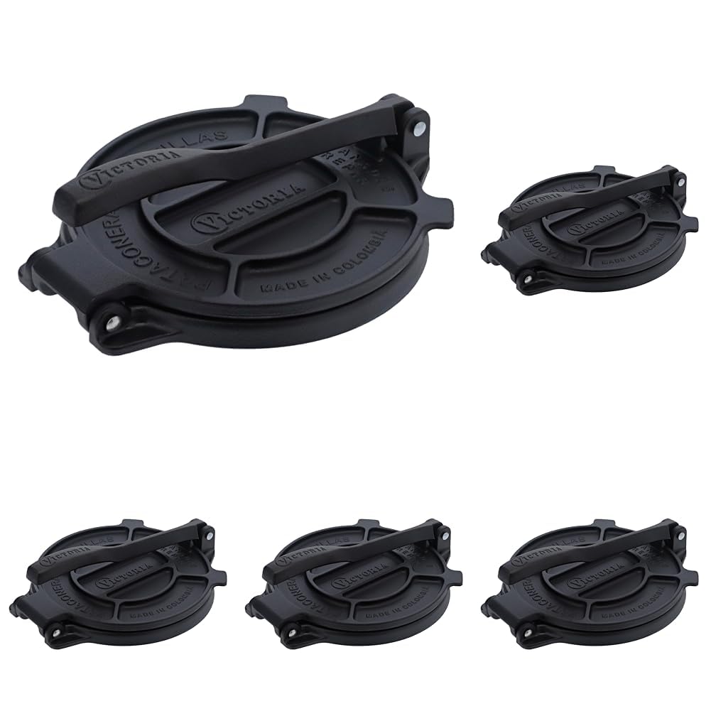 Victoria Cast Iron Tortilla Press, Tortilla and Roti Maker, Made in Colombia, 6.5 Inches