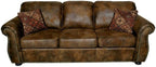 Hawthorne Collections Rolled Arm Transitional Leather Sofa in Brown
