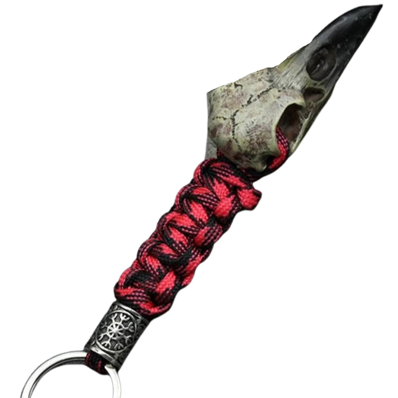 Vikings Eagle's Head-Odin Crow Skeleton Keychain,Eagle Head Pendant Keyring Rope Jewelry Gift for Men Women