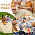 Bcareself Tortilla Blanket 2.0 Double Sided Adult Size Giant Double Sided for Kids Funny Realistic Food Personalized Throw Blanket Novelty Gift Taco Blanket Soft Flannel 60 inches Beige