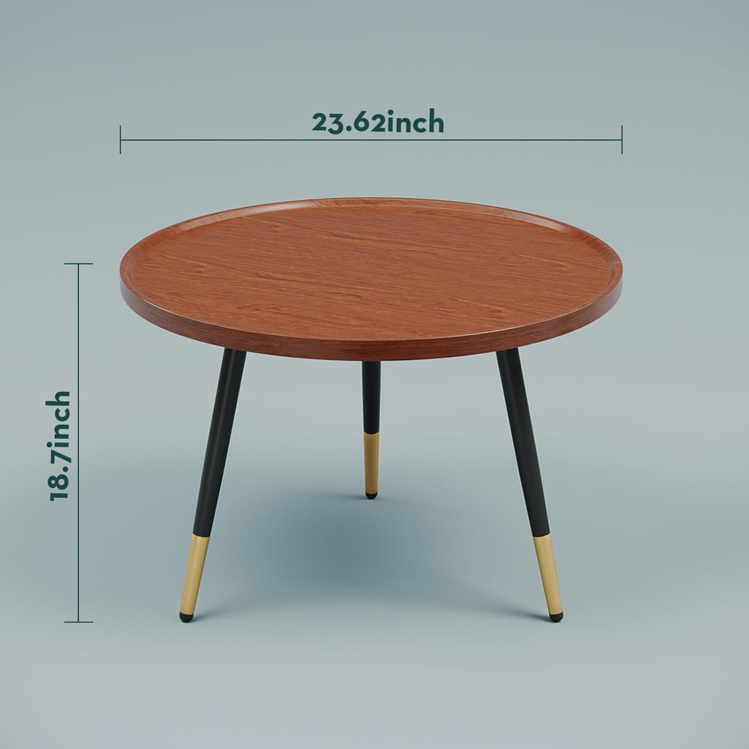 SAYGOER Round Coffee Table Small Modern Coffee Tables Rustic Farmhouse Center Table for Living Room Home Office Mid Century Accent Sofa Table Easy Assembly, Dark Brown