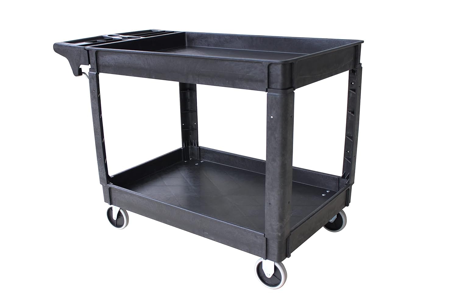 MaxWorks 80855 500-lb Utility Service PP Cart With Two Trays and Wheels 30 Inch X 16 Inch Overall Dimensions