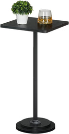 HOOBRO Small Side Table, Square Drink Table, Modern Accent End Table with Pedestal for Small Spaces in Living Room, Bedroom, Sofa Couch, Easy Assembly, Black BB171BZ01