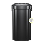 EKO Urban 24 Gallon Round Stainless Steel Open Top Waste Bin, Tall Commercial Trash Can for Indoor/Outdoor, Extra Large Metal Garbage Bin for Office, Restaurant, Restroom, 90L