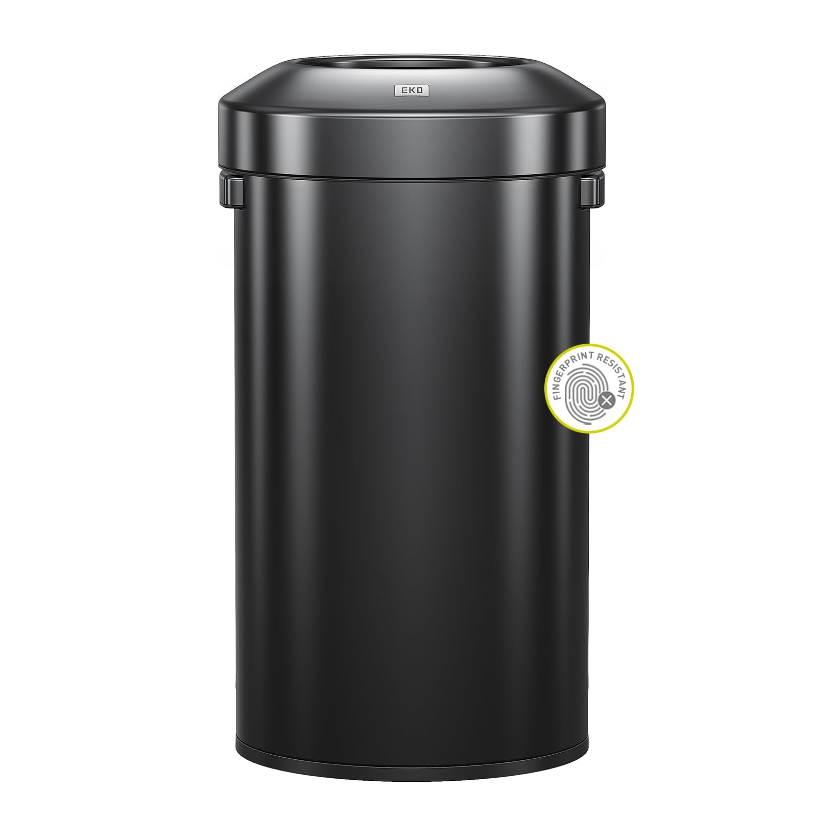 EKO Urban 24 Gallon Round Stainless Steel Open Top Waste Bin, Tall Commercial Trash Can for Indoor/Outdoor, Extra Large Metal Garbage Bin for Office, Restaurant, Restroom, 90L